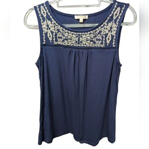 Skies are Blue Sleeveless Embroidered Top Sz XSP